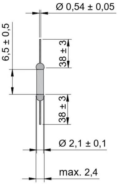 Thermal Fuse P-1A-F Serie AC 250V 1A / 102°C ... 150°C
